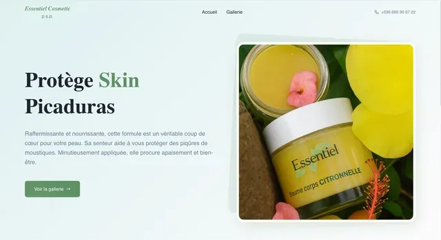 Essentiel Cosmetic — Site vitrine pour une entreprise de cosmétique
