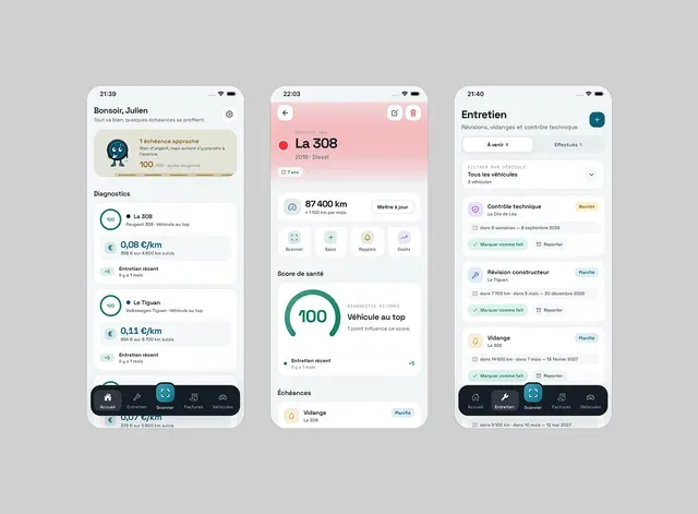 Kiloméo — Application mobile de carnet d'entretien auto : la facture du garage est scannée et lue par IA
