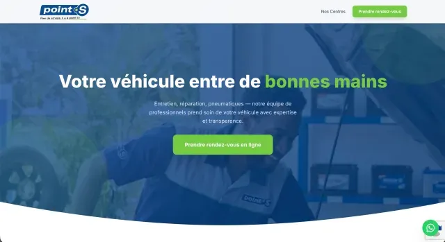 Point S Guadeloupe — Site vitrine et prise de rendez-vous en ligne pour un réseau de garages